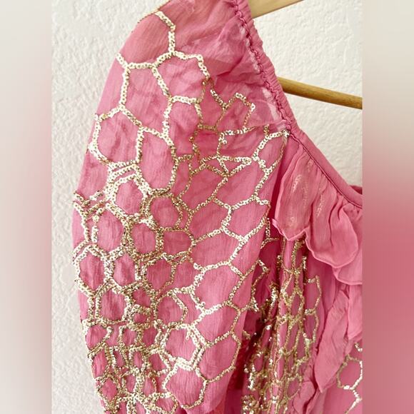 NWT LoveShackFancy Wild Rose Angora Lace Sequin Mini Dress Size 0 - Picture 13 of 13